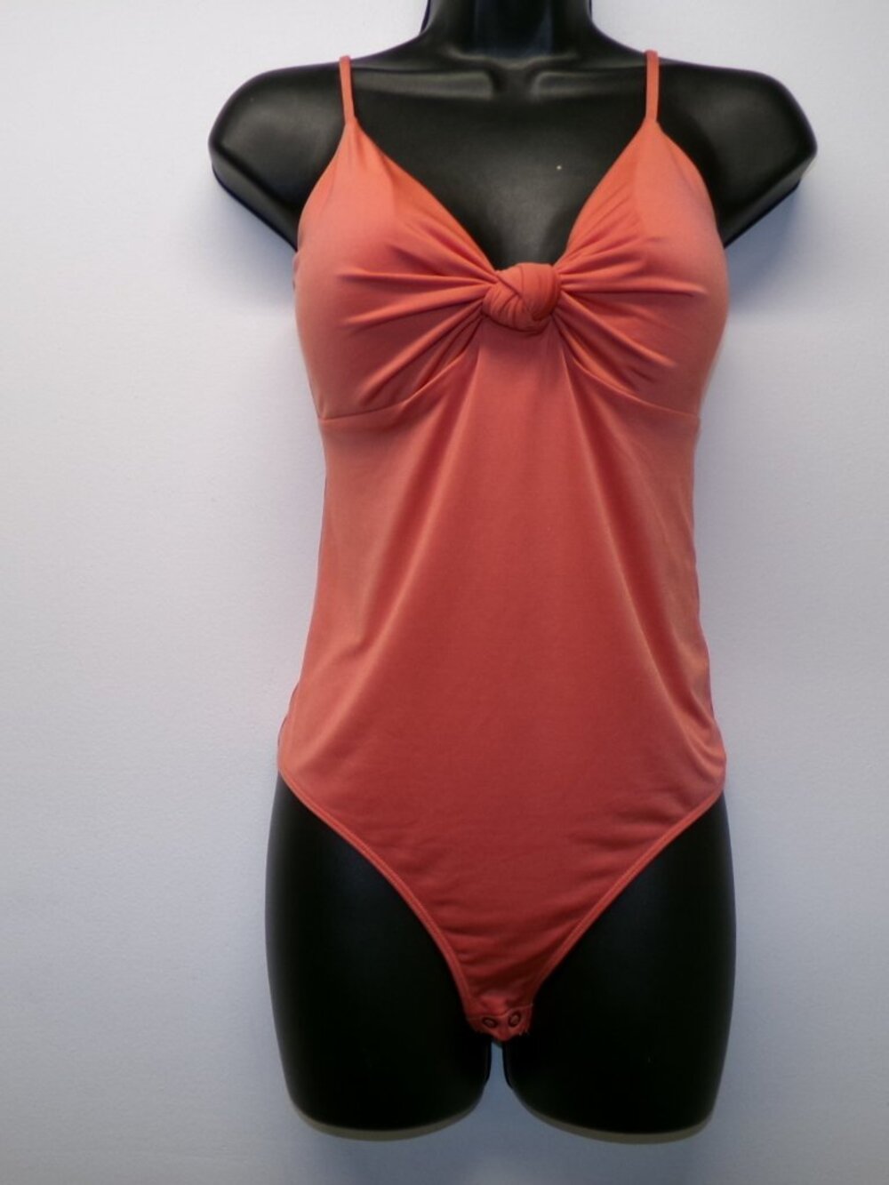 NWT Express Body Contour Orange Knot Front Thong Bodysuit sz Small